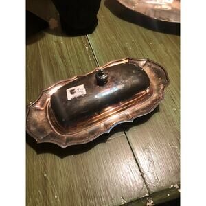 Vintage International Silver Company Chippendale Silverplate Butter Dish
